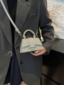 Bolso de mano de alta calidad, minibolso cuadrado, versátil y de unicolor para mujer.