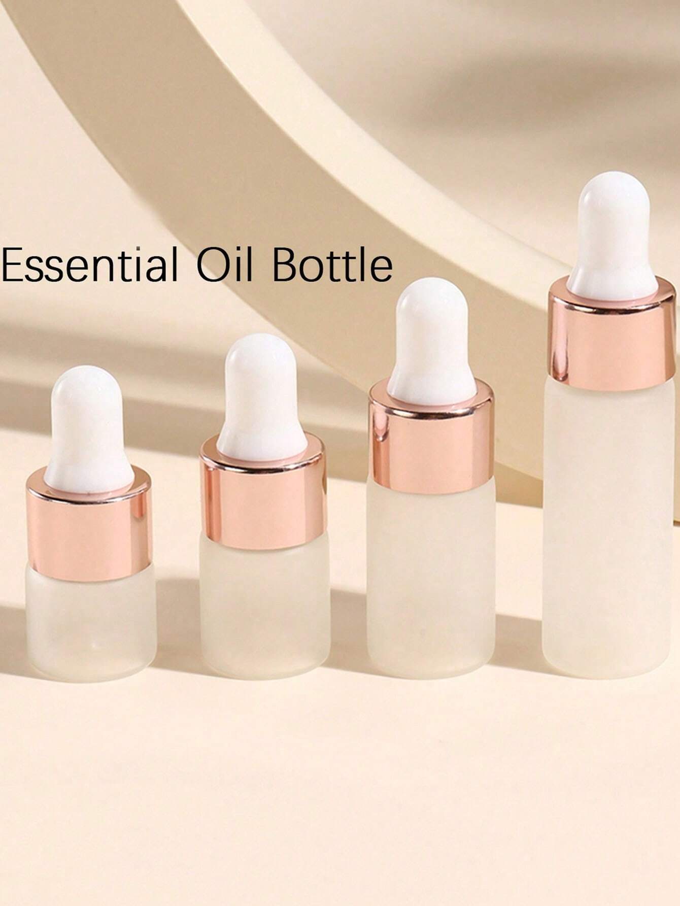 Rose Gold Glass Dropper Bottle, Frosted Dispensing Bottle, Mini Sample