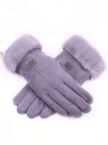 保暖内衬冬季手套，触摸屏加厚防寒运动手套，适合寒冷天气外出，圣诞手套，圣诞礼物 - 12-16Y - 查看 5