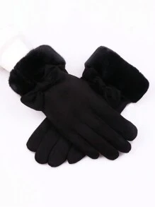 保暖内衬冬季手套，触摸屏加厚防寒运动手套，适合寒冷天气外出，圣诞手套，圣诞礼物 - 12-16Y - 查看 7