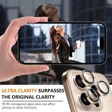 3pcs Lens Protector Film, Compatible With Apple 17/17Pro/17Promax/17Air/16e/16/16Pro/16Plus/15/15Promax/14/13/12/11/Pro/Promax Series, 9H Hardness, Fashionable , Anti-Scratch Lens Film - Brown - View 5