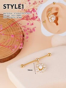 1 peça Y2k Multiuso Industrial Brinco Borboleta Industrial Piercing Jóias Aço Inoxidável Strass Decoração Asas Industrial Brincos Para Mulheres Homens Coração Arco Industrial Bar Piercing Nariz Anel Corrente Cartilagem Hélice Piercing Brincos Flor Industrial Barbell Body Piercing Jóias 38mm 1&1/2 Polegada Industrial Piercing Bar Para Natal Halloween Presente Festa Uso Diário Noite Fora Reuniões Sociais Uso Diário