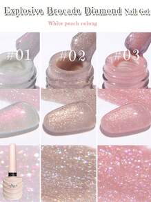 MISS SHAKA MISS SHAKA Japanese Summer Gel Nail Polish Beauty Honey Blue Purple Pink Nail Series 2024 New Style Jelly Color Fairy Pearlescent Hot Popular Glitter 3 Colors Kit Bursting Diamond Nail Polish Needs To Be Used With The Nail UV Light To Dry And Require Base & Top Coat Sealing Layer.