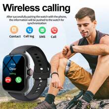Smartwatch, Multi-Functional Sports Smartwatch, Wireless Calls/Wireless Music, SMS Reminder, Sedentary Reminder And Customizable Dial Wallpaper And Multiple Sports Modes. Compatible With Android And IOS Phones.Unisex