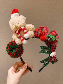 1pc Christmas Hair Hoop Accessory, Colorful Cute Bear Style For Girls