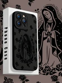 Virgin Maria 与花朵图案液体硅胶手机壳全身保护防震防摔 TPU 软橡胶外壳兼容 16/11/12/13/14/15/15pro/15 Plus/15 Promax/7plus/8plus/X/Xs Max/Xr/11pro/12pro/13pro/14pro/12mini/13mini/11promax/12promax/13promax/14promax/14plus/6/6s/6plus/7/8/16Pro/16plus/16promax/Se&兼容三星 Galaxy /A54/A14/A12/A13/A15/A32/A33/A24/A52S/S20/S21/S22/S23/S24/S23Plus/S24ultra 防水防刮 - 彩色 - 查看 1