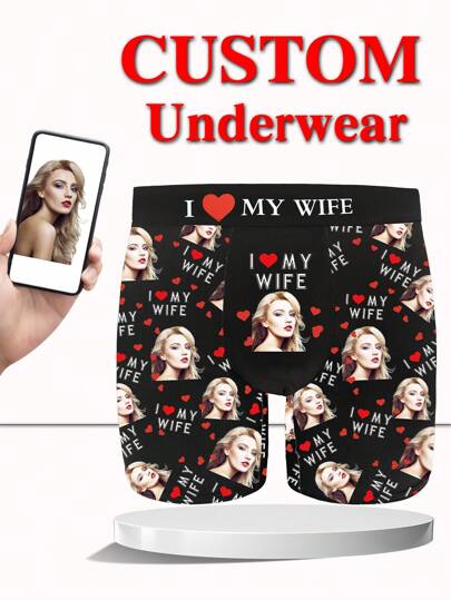 Valentine's Day Custom Men Boxer Briefs Personalized Underwear With Photo Picture Customized Girlfriend's Face Boxers Gifts, 1pc Dawg Adorable, Contracted, Funny, Cozy Custom, Personalized, Unique, Customized Personalized Gifts For Men Ideal Gifts For Him Boyfriend, Friends Bedroom, For Weddings, For Holiday, For Anniversaries, For Birthdays,Customized Men Underwear,Chic Autumn,Dawg,Colorful,Cute,Adorable,Contracted,Funny,Custom,Unique,Customized,Personalized,Ideal Gifts For Him,Ideal Gifts For Her,Boyfriend,Girlfriend,Family,Friends,Her