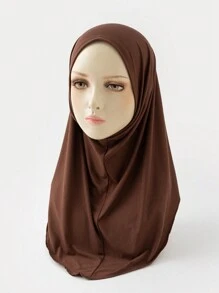 1 件女士柔软弹力莫代尔头巾，纯色多功能户外头带长袍配饰日常帽子女士面纱 - 彩色 - 查看 10