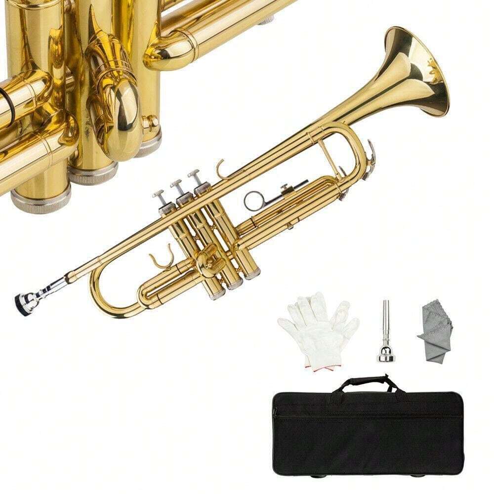 New Bb Trumpet Standard Trumpet Set For Student Beginner With Hard Case