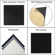12pcs Square 30cm High Density Polyester Fiber Acoustic Sound Absorption Panels, Self-Adhesive, Soundproofing Decorative Wall Tiles, Suitable For Kindergarten, Recording Studio, Office