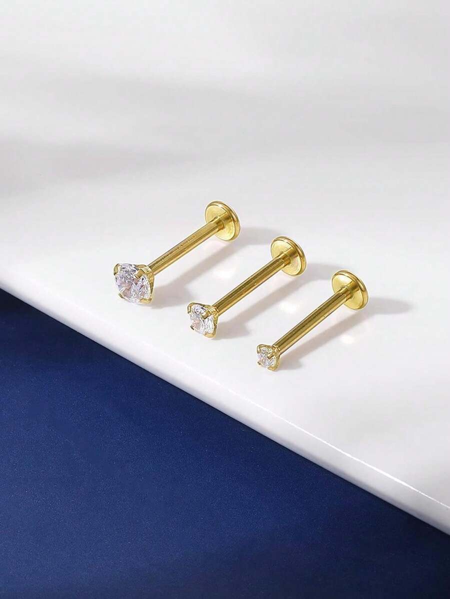 CIZME Srebrny Czarny Złoty Zestaw do przekłuwania nosa Zestaw do