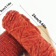 1 Stück handgemachtes Chenillegarn, 100g, geeignet für Do-It-Yourself Schal, Mütze, Jacke, Pullover, Tasche, Puppe
