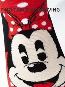 Disney DISNEY 1 Pair Of Disney Mid-Calf Socks, Mickey Mouse Print, Minnie Mouse Print, Hip Socks, Mid-Calf Socks, Men's Socks, Women's Socks, Soft And Comfortable, Casual And Fashion, Suitable For Daily Wear Use, Suitable For Sending Friends