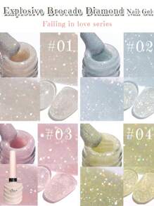 MISS SHAKA MISS SHAKA Japanese Summer Gel Nail Polish Beauty Honey Blue Purple Pink Nail Series 2024 New Style Jelly Color Fairy Pearlescent Hot Popular Glitter 3 Colors Kit Bursting Diamond Nail Polish Needs To Be Used With The Nail UV Light To Dry And Require Base & Top Coat Sealing Layer.