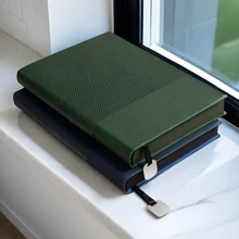 Caderno A5 com textura de tecido e marcador - à prova d'água, capa macio, páginas grossas, adequado para escritório, reuniões e diários de alunos