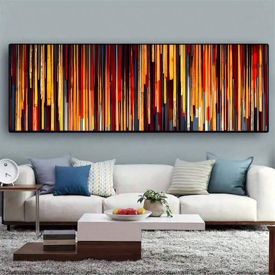 1 Frameless Mural Falling Meteor Red Trajectory Abstract Light