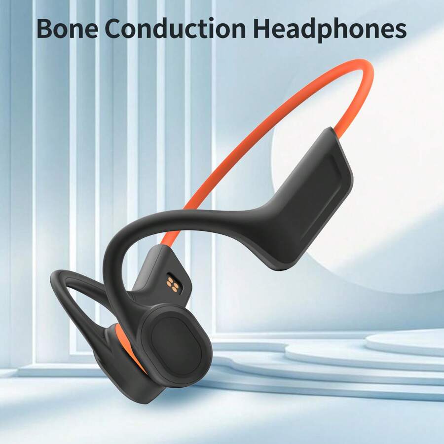 Bone Conduction Headphones, Open Ear Wireless Headphones For Running Exercise Hiking Running Fitness Trekking - Orange - View 1