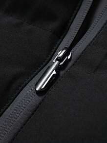 Men's Thick & Warm Quilted Padded Gilet Vest Winter Outwear, For Fall - Black - View 8