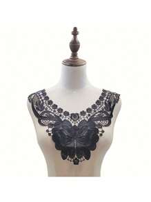 1/2 件水溶性蕾丝领 - 涤纶丝刺绣，领子镂空胸花蕾丝领 - 用于缝纫和 DIY 工艺品 - 适合服装和配饰 - 送给手工艺人和时尚爱好者的完美礼物 - 彩色 - 查看 5