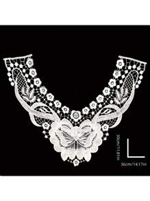1/2 件水溶性蕾丝领 - 涤纶丝刺绣，领子镂空胸花蕾丝领 - 用于缝纫和 DIY 工艺品 - 适合服装和配饰 - 送给手工艺人和时尚爱好者的完美礼物 - 彩色 - 查看 3