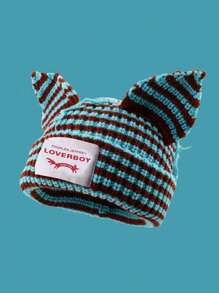 1pc Women's Winter Knit Hat, Cute Rabbit Ear Shaped Thickened Warm Woolen Cap For Daily Wear And Outdoor Activities - Multicolor - View 9