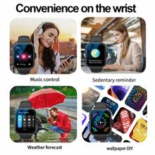Smartwatch, Multi-Functional Sports Smartwatch, Wireless Calls/Wireless Music, SMS Reminder, Sedentary Reminder And Customizable Dial Wallpaper And Multiple Sports Modes. Compatible With Android And IOS Phones.Unisex