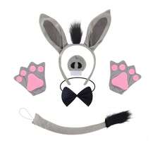 1 Bộ (Băng đô + Nơ + Đuôi) Bộ phụ kiện trang phục động vật - Phụ kiện băng đô tai lừa dễ thương, Phụ kiện trang phục dự tiệc Carnival - Nhiều màu - Xem 10