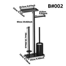 1pc Minimalist Black Multi-Layer Toilet Paper Holder With Storage Box, Floor-Standing Toilet Paper Roll Rack, Bathroom Accessory, Suitable For Christmas, Decoration, Gift, Thanksgiving, Home Decor - Black - View 15