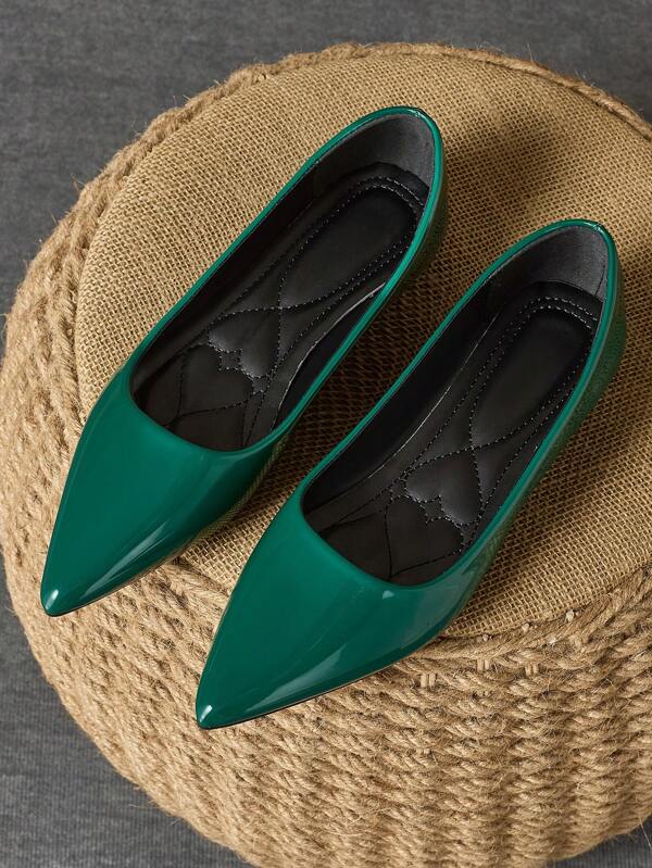 Women's Fashion Multi-Color Pointed Toe Slip-On Flat Shoes, Black, Brown, Beige For Office/Casual, Suitable For Outdoor Use In Autumn, High-End Feel, Navy Blue, Elegant Red Flats