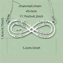Dây chuyền tên tiếng Anh gia đình biểu tượng vô cực tùy chỉnh, hỗ trợ 1-8 tên, mỗi tên hỗ trợ 1-10 ký tự, có thể tùy chỉnh cho Ngày của Mẹ, Ngày lễ tình nhân, Kỷ niệm sinh nhật và tặng cho bạn bè, bạn cùng lớp, lễ tốt nghiệp, Giáng sinh, quà tặng gia đình cao cấp - Nhiều màu - Xem 3