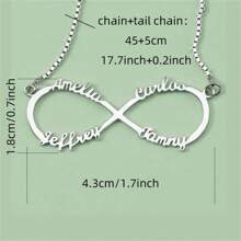 Dây chuyền tên tiếng Anh gia đình biểu tượng vô cực tùy chỉnh, hỗ trợ 1-8 tên, mỗi tên hỗ trợ 1-10 ký tự, có thể tùy chỉnh cho Ngày của Mẹ, Ngày lễ tình nhân, Kỷ niệm sinh nhật và tặng cho bạn bè, bạn cùng lớp, lễ tốt nghiệp, Giáng sinh, quà tặng gia đình cao cấp - Nhiều màu - Xem 8