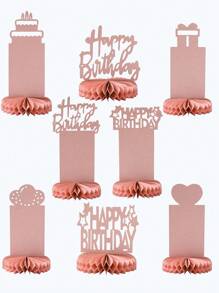 8PCS Vàng Hồng Chúc mừng sinh nhật chủ đề ảnh tổ ong đồ trang trí trung tâm máy tính để bàn, quà tặng khung ảnh sinh nhật 6 inch, trang trí bàn phòng tiệc sinh nhật, vật dụng cảnh tiệc sinh nhật ngày lễ, trang trí nhà cửa - Hoa hồng vàng - Xem 4