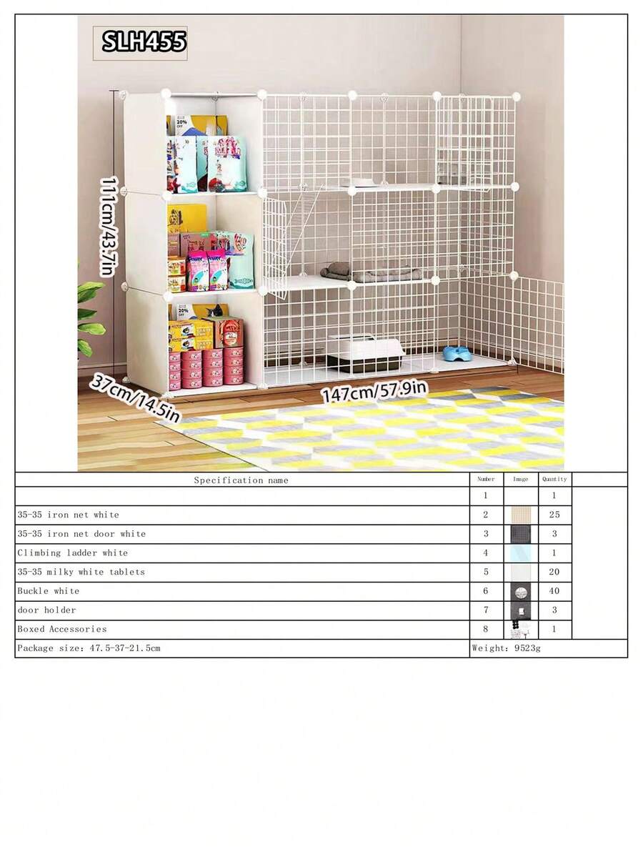 Cat Cage Home Cat House Indoor For Kittens Ragdoll Shorthair Cats White