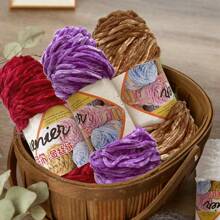 1 Stück handgemachtes Chenillegarn, 100g, geeignet für Do-It-Yourself Schal, Mütze, Jacke, Pullover, Tasche, Puppe