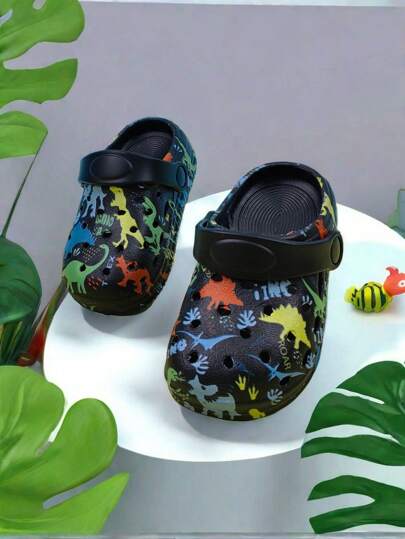 男童空心实木木屐，舒适防滑休闲拖鞋，适合儿童户外、沙滩、淋浴等场合穿着