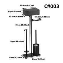 1pc Minimalist Black Multi-Layer Toilet Paper Holder With Storage Box, Floor-Standing Toilet Paper Roll Rack, Bathroom Accessory, Suitable For Christmas, Decoration, Gift, Thanksgiving, Home Decor - Black - View 13