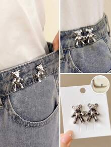 1pc Bear Waist Tighter Eo Button Pins Không cần may và không cần dụng cụ Khóa điều chỉnh eo Quần Nút thắt lưng Quần Jean có thể tháo rời Khóa thắt lưng Quần Jean Nút thắt lưng tức thì Nút cổ áo Ghim cài áo Nút điều chỉnh Bear Button Pin an toàn có thể tháo rời Kẹp eo Kẹp quần Phù hợp với Quần Jeans rộng Nút thay thế Khóa thắt lưng quần - Nhiều màu - Xem 4