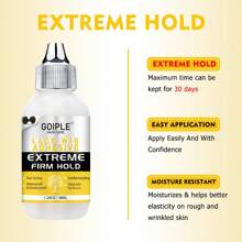 Goiple Waterproof Lace Glue Kit Wig Lace Bond Melting Spray Extra Hold For Lace Front Glueless Adhesive, Includes Lace Melting And Holding Spray, Wig Glue, Adhesive Remover, Rat Tail Comb, Teasing Brush, Double Sided Brush, Eyebrow Trimmer, Elastic Hair Band, 4PCS HD Wig Caps - 60毫升 - 查看 6