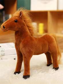 Peluche de cheval réaliste en peluche, poupée de peluche, coussin. Matériau doux et confortable. Cadeau créatif pour petite amie, petit ami, ami. Décoration de chambre à coucher/salon