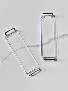 1 pieza Bandeja de servir con diseño de doble asa, plato para aperitivos, para la mesa de comedor - transparente - Ver 3