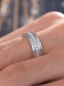 AIHUASI 1 chiếc nhẫn đính hôn kim cương Moissanite bạc Sterling 925 dành cho nam cắt tròn 2.0mm màu D Nhẫn cưới Moissanite cấp độ VVS1 Nhẫn vĩnh cửu dành cho nam Trang sức cao cấp Quà tặng ngày lễ tình nhân - Bạc - Xem 8