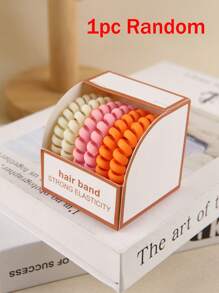 6/1pc Women Multi-Color Simple & Durable Matte Spiral Hair Scrunchies High Elasticity Ponytail Holders Hair Accessories Hair Ties Hair Rope