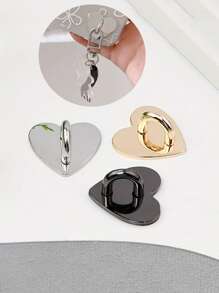 1pc Metallic Heart Shape Clasp, Suitable For DIY Phone Case Lanyard Accessories, In Gold And Silver Colors