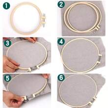 Pack Of 12 6-Inch Embroidery Hoop Round Bamboo Circle Set For Craft Eewing - 1 - View 5