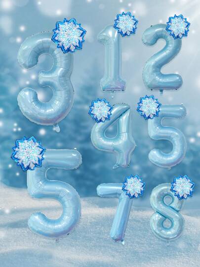 2 יחידות/סט בלונים דקורטיביים למסיבת יום הולדת בנושא "לשבור את הקרח" בגודל 0-9 בצבע כחול בגודל 40 אינץ' (כ-101 ס"מ), בלון ליום הולדת "לשבור את הקרח", בלון ליום הולדת, בלון לסכל כחול, בלון פתית שלג מיניאטורי, קישוט למסיבת חורף בלון חורף | קישוט למסיבת פתית שלג