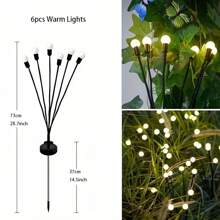 6/8 LED 太阳能户外装饰萤火虫地桩灯，太阳能 LED 花园灯，具有迷人的摆动动作，适用于圣诞节、庭院、花坛、露台、草坪、节日装饰 - 多色光 - 查看 7