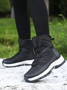 Giày bốt chống trượt cổ cao mùa đông mới, giày bốt nữ dày và mềm mại, giày bốt đi tuyết ấm áp, giày bốt chống thấm nước ngoài trời, giày thể thao thời trang, giày bốt đế mềm thoải mái, giày bốt ấm màu đen, giày bốt ngắn, giày bốt đi tuyết nam, giày thể thao ngoài trời, giày bốt đi bộ đường dài, giày bốt đi bộ đường dài cho các cặp đôi, giày trượt tuyết - màu đen - Xem 1