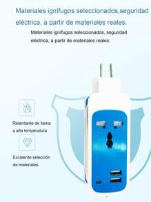Regleta de Alimentación,Extensor de salida,Regleta De Enchufes Toma 3 en 1, toma portátil, 2USB y 1 tomas , 110V, 750W,para oficina, mesita de noche, viaje - Tipo de Enchufe A USA (110-127V) - Ver 11