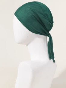 Awegeo 透气复古风女士头巾内衬帽，适合日常佩戴 - 黑色 - 查看 13