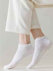3/6/9 Pairs Women Cotton Socks, Ankle Socks, Invisible Socks, Gray Socks, Black Socks, White Socks, Ladies Socks, Cute Socks, Girls Socks, Suitable For Autumn, Winter, Spring, Summer, Breathable Mesh Details, Ventilation Holes Design, Moisture-Wicking, Soft And Smooth, Suitable For Various Occasions Like Festivals, Sports, Casual, Business And Daily Wear, Seasonal Wear, Random Color Combinations - Multicolor - View 3
